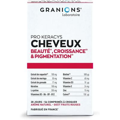 Granions Pro Keracys Cheveux - Beauté & Croissance - 56 Comprimés - Publicité Granions Pro Keracys Cheveux - Beauté & Croissance - 56 Comprimés - Publicité