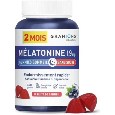 Granions Melatonin 1,9 mg 60 Gummis - Flasche 60 Gummis Granions Melatonin 1,9 mg 60 Gummis - Flasche 60 Gummis