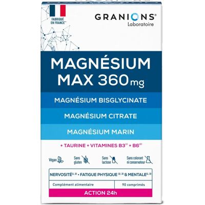 Granions Magnésium Max - Soutien Nerveux & Fatigue - 90 Comprimés - Publicité Granions Magnésium Max - Soutien Nerveux & Fatigue - 90 Comprimés - Publicité