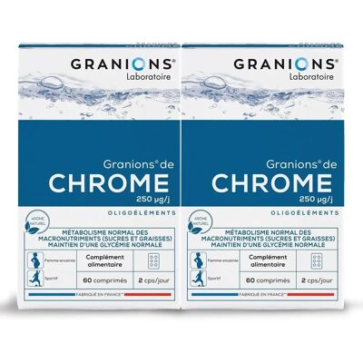 Granions Chrome 250 μg - 2 x 60 Tabletten - Nahrungsergänzungsmittel Granions Chrome 250 μg - 2 x 60 Tabletten - Nahrungsergänzungsmittel