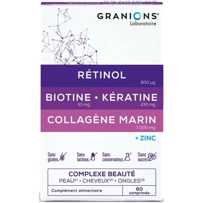 Complexe Collagène & Biotine Granions pour la beauté - 60 comprimés - Publicité Complexe Collagène & Biotine Granions pour la beauté - 60 comprimés - Publicité