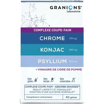 Granions Chrom Konjak Psyllium - Nahrungsergänzungsmittel - 60 Kapseln Granions Chrom Konjak Psyllium - Nahrungsergänzungsmittel - 60 Kapseln
