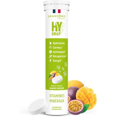 Granions Hydrop Mangue Passion Comprimés Effervescents 20 - Publicité Granions Hydrop Mangue Passion Comprimés Effervescents 20 - Publicité