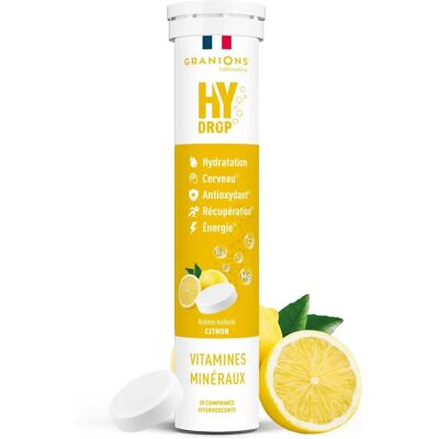 Granions Hydrop Citron Électrolytes Effervescent - Soutien à l'Hydratation - Publicité Granions Hydrop Citron Électrolytes Effervescent - Soutien à l'Hydratation - Publicité