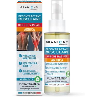 Huile de Massage Arnica Décontractante Granions - Publicité Huile de Massage Arnica Décontractante Granions - Publicité