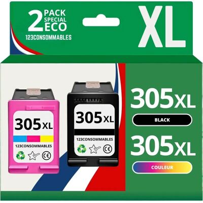 Pack d'encre compatible HP 305XL noir et couleur - Publicité Pack d'encre compatible HP 305XL noir et couleur - Publicité