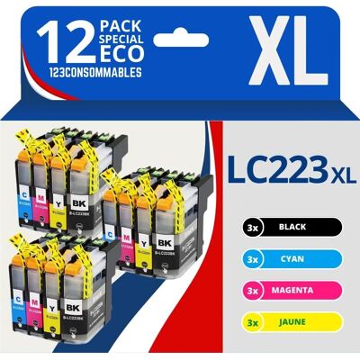 123CONSOMMABLES - LC-223 - 12 Pack - Cartouches d'encre - Publicité 123CONSOMMABLES - LC-223 - 12 Pack - Cartouches d'encre - Publicité