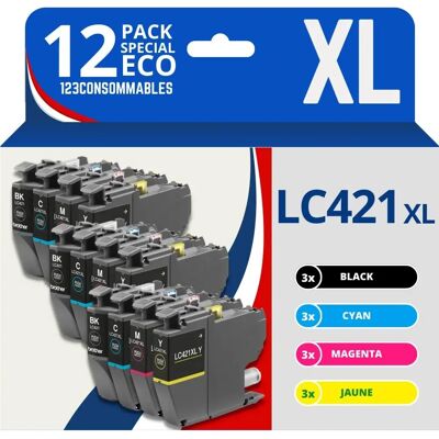 123CONSOMMABLES - LC421XL - Cyan Magenta Jaune Noir - Cartouches d'encre - Publicité 123CONSOMMABLES - LC421XL - Cyan Magenta Jaune Noir - Cartouches d'encre - Publicité