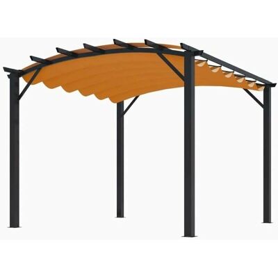 Pergola Habrita en Aluminium et Acier 11m² - Orange Rouille - Publicité Pergola Habrita en Aluminium et Acier 11m² - Orange Rouille - Publicité