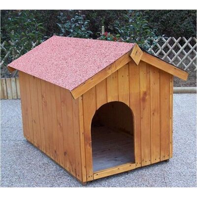 Casa para perro mediana FSC natural Habrita con techo de betún Casa para perro mediana FSC natural Habrita con techo de betún