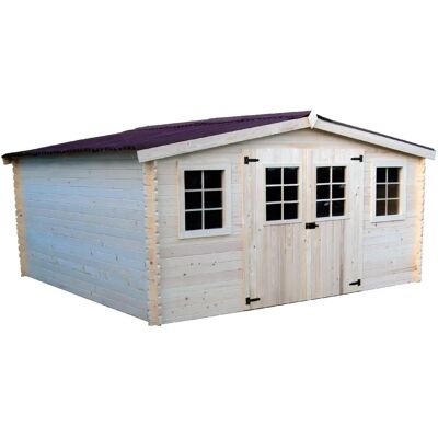Salone SRL - Cabane Foreste en Bois 28cm 400x400 - Sans Plancher - Publicité Salone SRL - Cabane Foreste en Bois 28cm 400x400 - Sans Plancher - Publicité