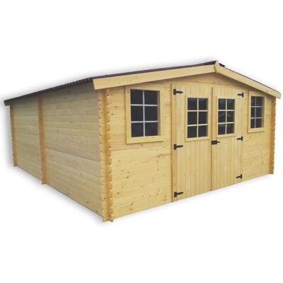 Cabane Forest en Bois Massif 28cm 400x500 - Abri de Jardin - Publicité Cabane Forest en Bois Massif 28cm 400x500 - Abri de Jardin - Publicité