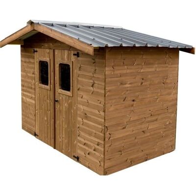 Abri de jardin Foresta - Brun Doré - Double PVC - 7,81 m² - Bois - Publicité Abri de jardin Foresta - Brun Doré - Double PVC - 7,81 m² - Bois - Publicité
