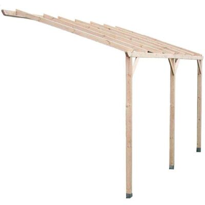 Habrita Carport 15m² Bois Autoclave - Pergola Murale 3x5m - Publicité Habrita Carport 15m² Bois Autoclave - Pergola Murale 3x5m - Publicité