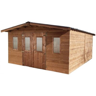 Habrita Almacén de Madera - Madera Tratada de 28mm - Bandeja de Acero - tha4050.02t Habrita Almacén de Madera - Madera Tratada de 28mm - Bandeja de Acero - tha4050.02t