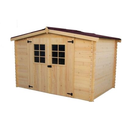 Casetta da giardino Habrita 300x185cm Legno Naturale - AL3019.02N Casetta da giardino Habrita 300x185cm Legno Naturale - AL3019.02N