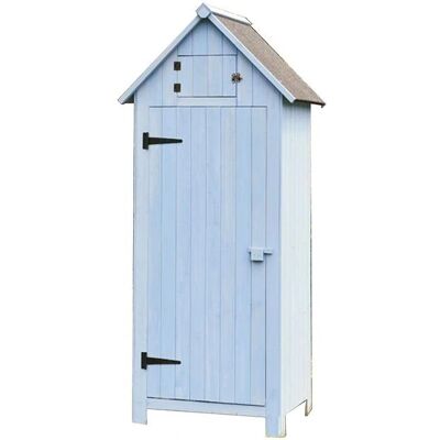 FORESTA Caseta de Jardín Azul 77x55x179cm - Armario de almacenamiento FORESTA Caseta de Jardín Azul 77x55x179cm - Armario de almacenamiento