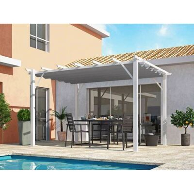 Pergola in alluminio grigio Habrita - 12m², 400x300x230h Pergola in alluminio grigio Habrita - 12m², 400x300x230h