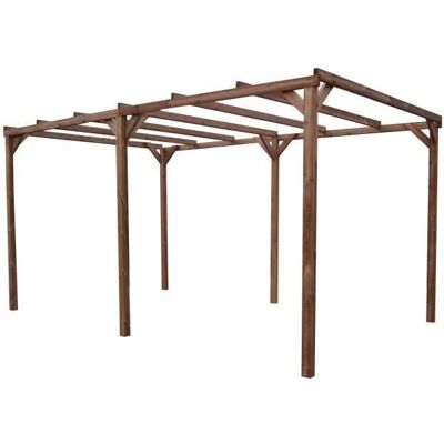 Pergola en bois traité haute température Habrita 14,8m² - Type Pergola - Publicité Pergola en bois traité haute température Habrita 14,8m² - Type Pergola - Publicité