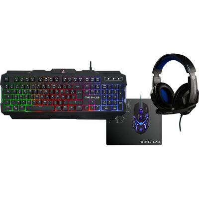 El Combo de Teclado y Ratón The G-Lab Argon - Francés Negro Gaming USB El Combo de Teclado y Ratón The G-Lab Argon - Francés Negro Gaming USB