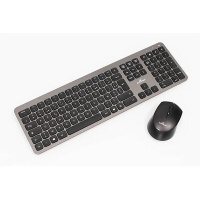 Bezprzewodowa Klawiatura i Mysz Bluestork Easy Slim - Cicha - Szara Bezprzewodowa Klawiatura i Mysz Bluestork Easy Slim - Cicha - Szara