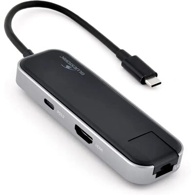 Bluestork USB-Hub - HUB-OFFICE - 3xUSB 2.0, HDMI, USB-C, RJ45 - Grau Bluestork USB-Hub - HUB-OFFICE - 3xUSB 2.0, HDMI, USB-C, RJ45 - Grau
