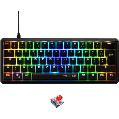 The G-Lab Thallium Rood - Toetsenbord, Mechanisch, RGB, 60% The G-Lab Thallium Rood - Toetsenbord, Mechanisch, RGB, 60%
