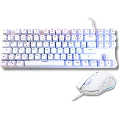 The G Lab Mercury W - Clavier mécanique avec souris de jeu - Blanc The G Lab Mercury W - Clavier mécanique avec souris de jeu - Blanc