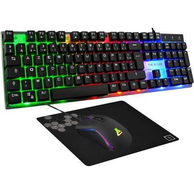 Combo Clavier et Souris Yttrium de The G-Lab - Éclairage RVB Combo Clavier et Souris Yttrium de The G-Lab - Éclairage RVB