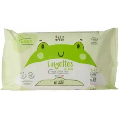 Lingettes à l'eau bio MKL Green Nature bébé - 56 lingettes - Publicité Lingettes à l'eau bio MKL Green Nature bébé - 56 lingettes - Publicité