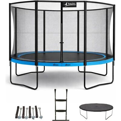 Kangui - Trampoline de jardin rond 430 cm + filet de sécurité + échelle + bâche de protection + kit ancrage - Trampoline - Publicité Kangui - Trampoline de jardin rond 430 cm + filet de sécurité + échelle + bâche de protection + kit ancrage - Trampoline - Publicité