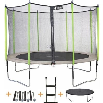 Kangui - Trampoline de jardin 426 cm - Vert/Beige - Trampoline - Publicité Kangui - Trampoline de jardin 426 cm - Vert/Beige - Trampoline - Publicité