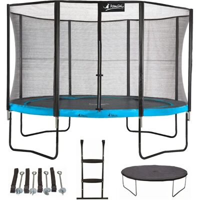 Kangui PUNCHI - Trampoline de jardin 365cm + filet + échelle + bâche + kit d'ancrage - Trampoline - Publicité Kangui PUNCHI - Trampoline de jardin 365cm + filet + échelle + bâche + kit d'ancrage - Trampoline - Publicité