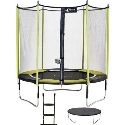 Kangui - Trampoline de jardin 244 cm + filet de sécurité + échelle + bâche - Trampoline - Publicité Kangui - Trampoline de jardin 244 cm + filet de sécurité + échelle + bâche - Trampoline - Publicité
