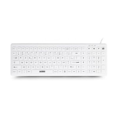 Teclado inalámbrico blanco Urban Factory AKB69UF con diseño en español - Lavable y antibacteriano Teclado inalámbrico blanco Urban Factory AKB69UF con diseño en español - Lavable y antibacteriano
