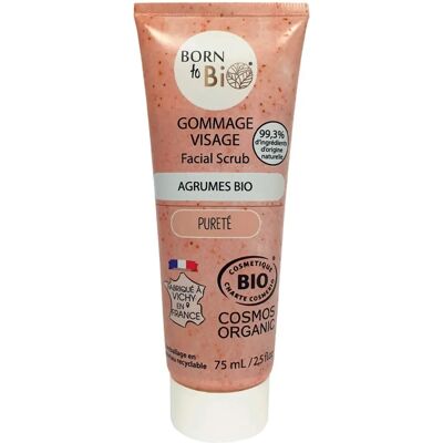 Born to Bio Gommage Facial Citron - Peau Grasse - 75ml - Publicité Born to Bio Gommage Facial Citron - Peau Grasse - 75ml - Publicité