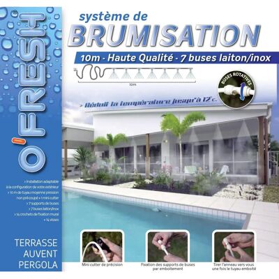 Système de Nébulisation de 10m O'fresh - Rafraîchissement Terrasse & Jardin - Publicité Système de Nébulisation de 10m O'fresh - Rafraîchissement Terrasse & Jardin - Publicité
