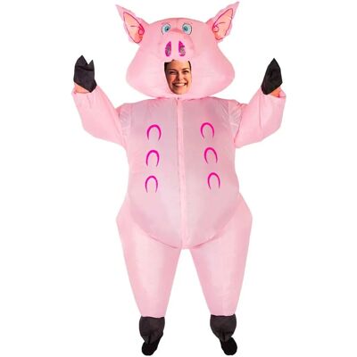 Déguisement de cochon unisexe rose - Gonflable avec mini ventilateur - Taille unique - Costumes - Publicité Déguisement de cochon unisexe rose - Gonflable avec mini ventilateur - Taille unique - Costumes - Publicité