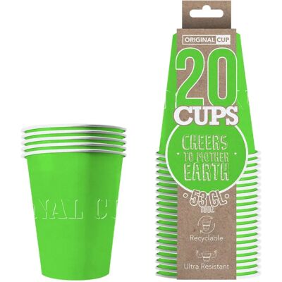 JADEO 20 Gobelets en carton recyclables verts - Gobelets - Publicité JADEO 20 Gobelets en carton recyclables verts - Gobelets - Publicité
