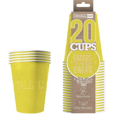 JADEO 20 American Yellow Recyclable Cardboard Cups - Cups for Parties JADEO 20 American Yellow Recyclable Cardboard Cups - Cups for Parties