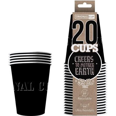 JADEO 20 Black Recyclable Cardboard Cups - Cups JADEO 20 Black Recyclable Cardboard Cups - Cups