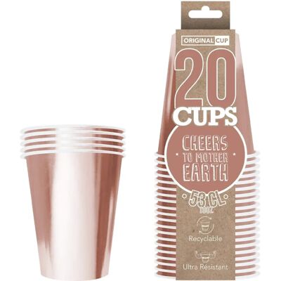 Générique 20 Gobelets Recyclables Rose Gold - Disposables - Publicité Générique 20 Gobelets Recyclables Rose Gold - Disposables - Publicité