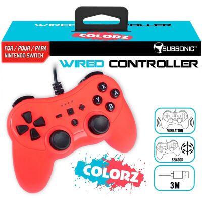 Subsonic Nintendo Switch Wired Controller Colorz - Piros Subsonic Nintendo Switch Wired Controller Colorz - Piros