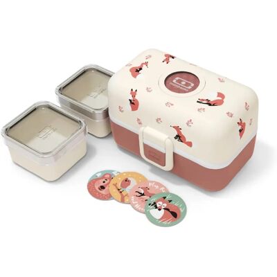 Monbento Tresor Canelle Fox - Boîte Repas Enfant - 3 Compartiments - Sans BPA - Publicité Monbento Tresor Canelle Fox - Boîte Repas Enfant - 3 Compartiments - Sans BPA - Publicité