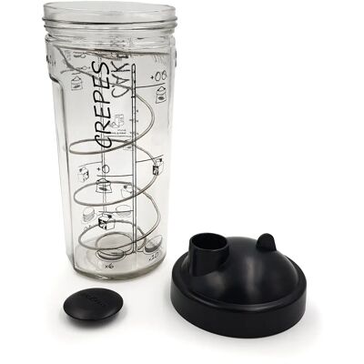 Cookut Miam - Agitador de crepes y panqueques - Transparente, negro Cookut Miam - Agitador de crepes y panqueques - Transparente, negro