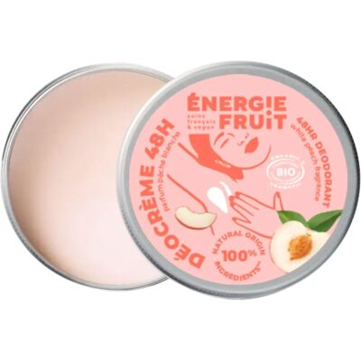 Déodorant Bio Pêche Blanche Energie Fruit 45g - Publicité Déodorant Bio Pêche Blanche Energie Fruit 45g - Publicité