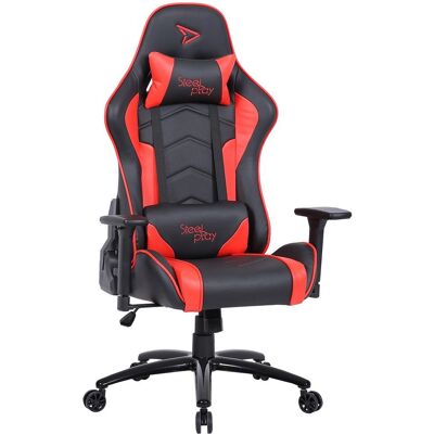 Chaise de jeu Steelplay SGC01 - Accoudoirs réglables - Noir, Rouge - Publicité Chaise de jeu Steelplay SGC01 - Accoudoirs réglables - Noir, Rouge - Publicité