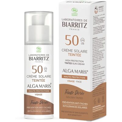 Laboratoires de Biarritz SPF50 Crème Solaire Teintée Dorée - Légère & Protectrice - Publicité Laboratoires de Biarritz SPF50 Crème Solaire Teintée Dorée - Légère & Protectrice - Publicité