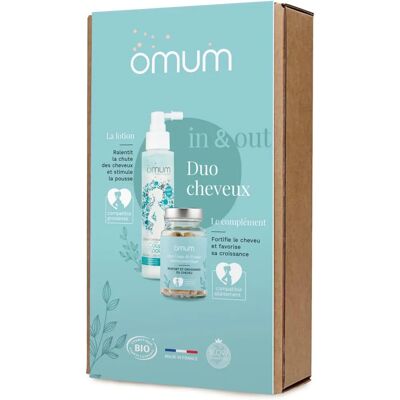 Complément alimentaire pour la croissance des cheveux Omum In&Out - Soutien pour femmes - Publicité Complément alimentaire pour la croissance des cheveux Omum In&Out - Soutien pour femmes - Publicité