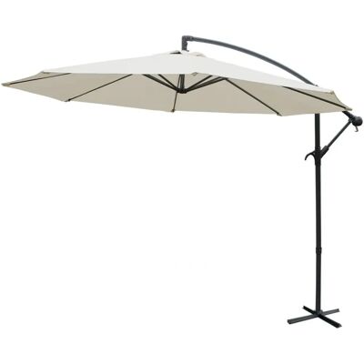 SWEEEK Ecru 300cm Garden Parasol - Easy to Use SWEEEK Ecru 300cm Garden Parasol - Easy to Use
